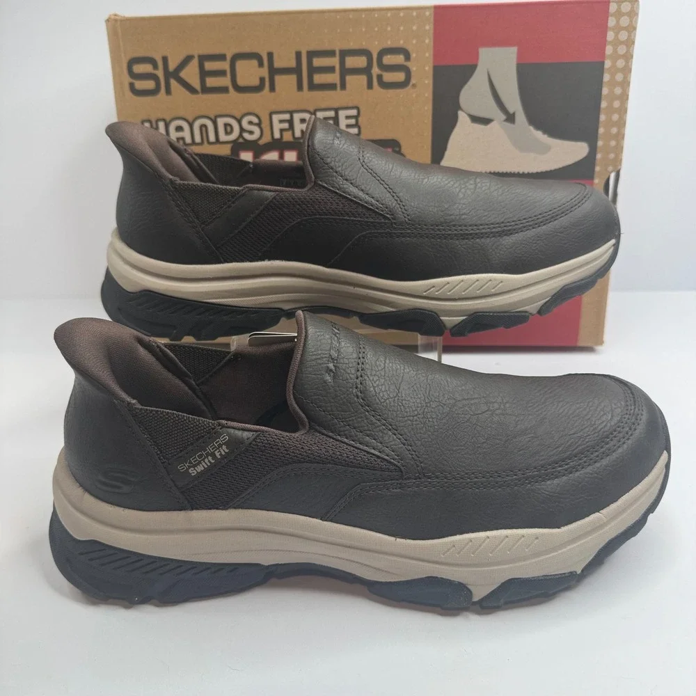 Skechers Hands Free Slip-ins Swift Fit Izaiah Brown Men's Loafers 182001S Size 9